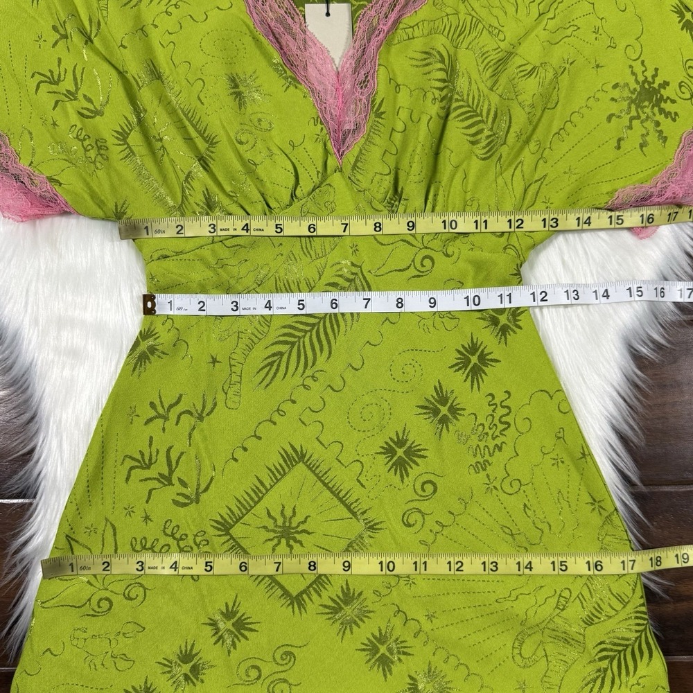 Never Fully Dressed Size US 2 / UK 6 / EU 34 Green Pink Safari Thea Mini Dress - Picture 5 of 11